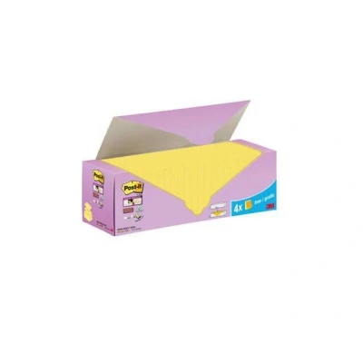 Afbeelding van Post it Super Sticky Z notes, 90 vel, ft 76 x mm, doos van 20 + 4 gratis, geel