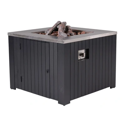 Afbeelding van Garden Impressions Cozy Living sfeerhaard Faro carbon black alu/ 80x80 Majorr