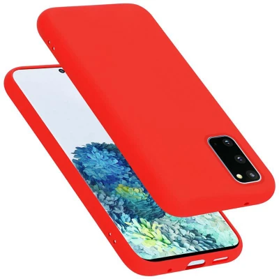 Afbeelding van Cadorabo Hoesje geschikt voor Samsung Galaxy S20 Case in LIQUID ROOD Beschermhoes TPU silicone Cover