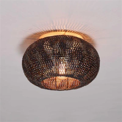 Afbeelding van Hoyz Collection Plafondlamp Ø40 Armor Zwart Bruin