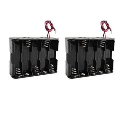 Afbeelding van HALJIA 2 Stks 15 V AA 10 x 1.5 Plastic CELL Batterij Clip Slot Houder Case Opbergdoos Dubbele Deck/Terug naar Terug met Draad Leads