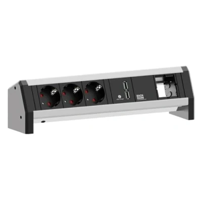 Afbeelding van BACHMANN DESK 3x geaard stopcontact 1x USB lader ABD GST18