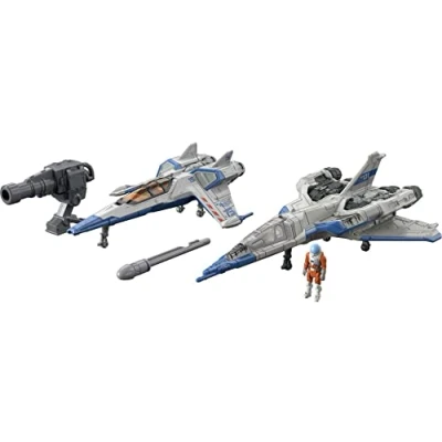 Afbeelding van Disney Pixar Lightyear Hyperspeed Serie Exclusieve Voertuigenset, 2 ruimtevaartuigen, mini figuur en verwisselbaar kanon met authentieke details uit in de film, voor kinderen vanaf 4 jaar