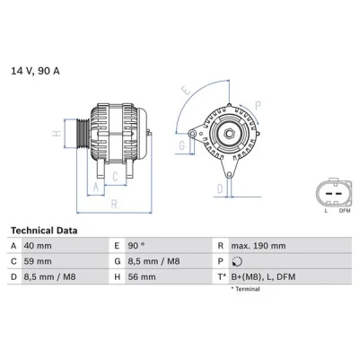 Afbeelding van Bosch Alternator/Dynamo 0 986 041 490