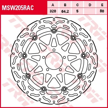 Afbeelding van TRW Remschijven MSW205RAC