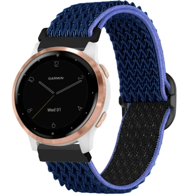 Afbeelding van Elastisch nylon bandje Universeel 18 mm aansluiting Donkerblauw iMoshion Textiel