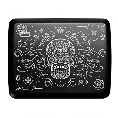 Afbeelding van ÖGON DESIGNS Muertos Smart Case V2 Grote portemonnee van aluminium kaarthouder voor 10 kaarten, bonnetjes en tickets, Muertos, Eén maat, Minimalistisch