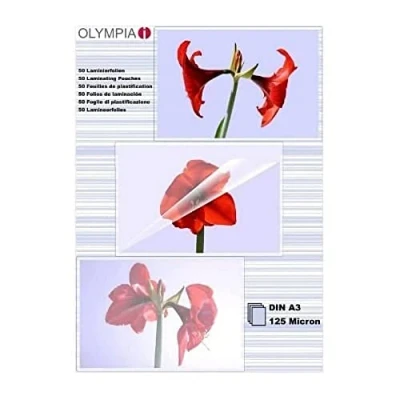 Afbeelding van Olympia 9175 Lamineerfolie, 125 Micron, DIN A3, Transparant, 50 Stuks
