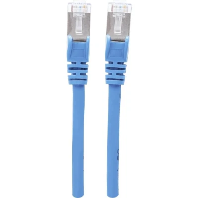 Afbeelding van Intellinet 741149 RJ45 Netwerkkabel, patchkabel CAT 6A S/FTP 15.00 m Blauw Folie afscherming, Afscherming gevlochten, Afgeschermd, Halogeenvrij 1 stuk(s)