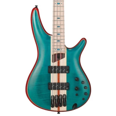 Afbeelding van Ibanez SR1420B Premium Caribbean Green Low Gloss elektrische basgitaar met gigbag