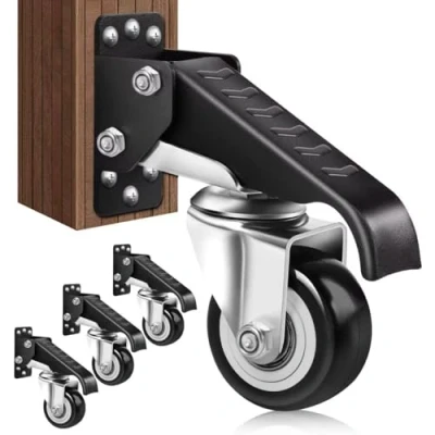 Afbeelding van SPACECARE Heavy Duty Intrekbare Wielen 600LB Capaciteit Set van 4 Verstelbare Stepdown of Werkbanken Tafels en Apparatuur, Zijmontage