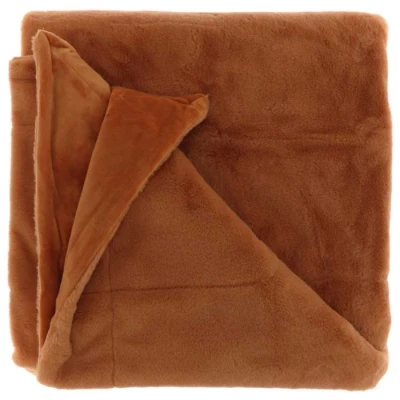Afbeelding van Unique Living Plaid Klaas 150x200cm leather brown
