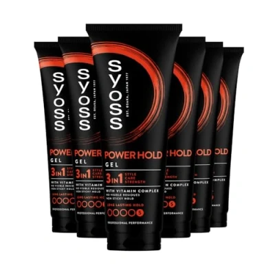 Afbeelding van Syoss Power Hold Styling Haargel 6x250 ml Voordeelverpakking