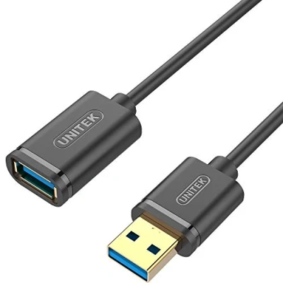 Afbeelding van UNITEK Verlengkabel 1 meter USB SuperSpeed 3.1 Gen │ A male naar female Verlenging voor printer, toetsenbord, kaartlezer 5Gbps