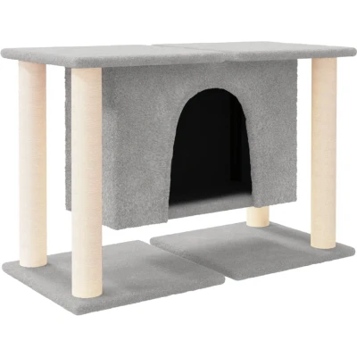 Afbeelding van vidaXL Kattenmeubel met sisal krabpalen 50 cm lichtgrijs