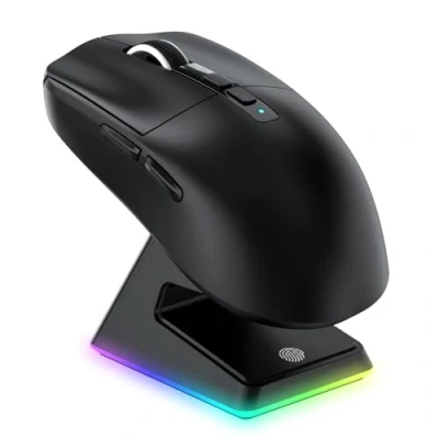 Afbeelding van VGN GAMEPOWER Superlight X6 draadloze gamingmuis, oplaadstation, 49 g, ultralicht, 26,000 dpi, sensor PixArt 3395, 2,4 G/bedraad/Bluetooth, batterij 200 uur, PC/Mac, zwart