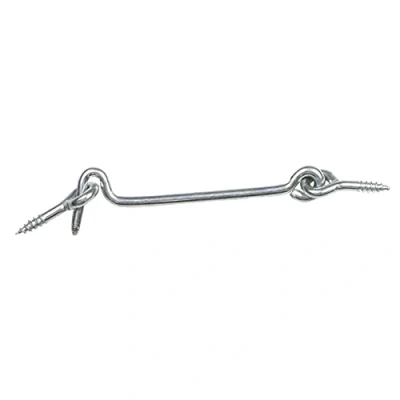 Afbeelding van AMIG windhaak / Windhaken staal zilver L10 cm D4 mm met schroefoog en kajuithaken