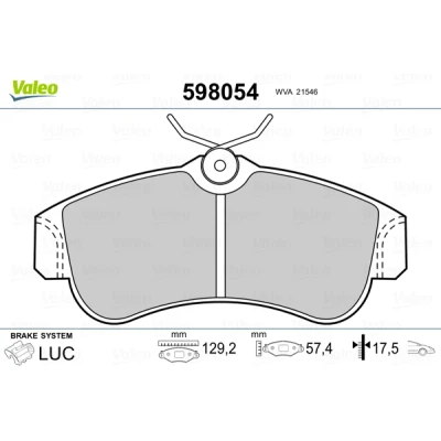 Afbeelding van Valeo Remblokset 598054
