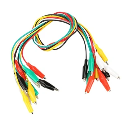 Afbeelding van 10st 50cm Alligator Clip Test Leads Krokodilklem 35mm Double ended krokodilklemmen Kabel 5 kleuren voor elektrische apparaten enz