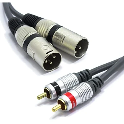 Afbeelding van VITALCO 2x XLR stekker naar cinch stereo kabel 3m microfoonkabel 3 polig chinch adapter