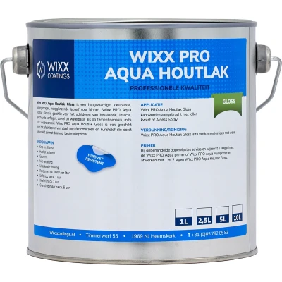 Afbeelding van Wixx PRO Aqua Houtlak Gloss 10L RAL 9001 Crèmewit
