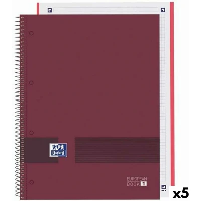 Afbeelding van Schrift Oxford European Book Write&amp;Erase Bordeaux A4 (5 Stuks)