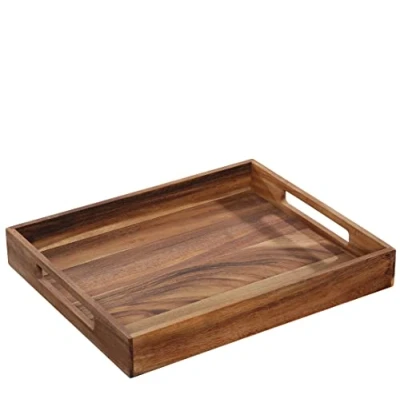Afbeelding van Zassenhaus Serveerdienblad hout rechthoekig 44 x 36 6 cm met handgrepen ontbijtdienblad houten dienblad decoratie tablet voor servies duurzaam geteeld acaciahout, 055467