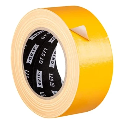 Afbeelding van GRIP Eventbasics weefseltape geel (zonnegeel), 50 mm x 25 m, gekleurde Gaffa tape GT 571, zeer hoge kleefkracht, professionele voor markeren, knutselen, repareren en nog veel meer, binnen
