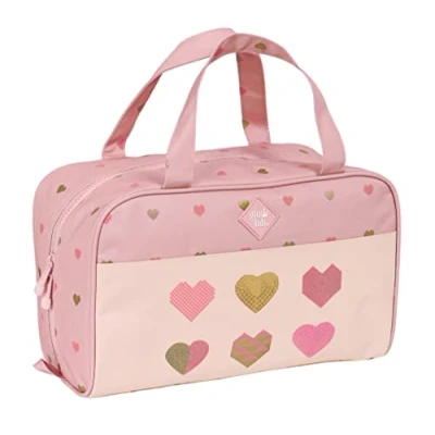 Afbeelding van Toilettas voor op School Glow Lab Hearts Roze (31 x 14 19 cm)