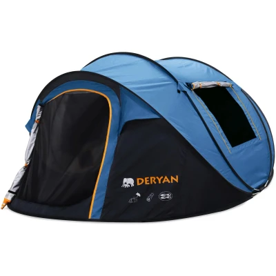 Afbeelding van Deryan Luxe Pop Up Tent 4 persoons 1 Second 2000MM waterkolom Anti UV 50+ Navy