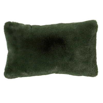 Afbeelding van Dutch Decor ZAYA Sierkussen 30x50 cm bontlook effen kleur Mountain View donkergroen