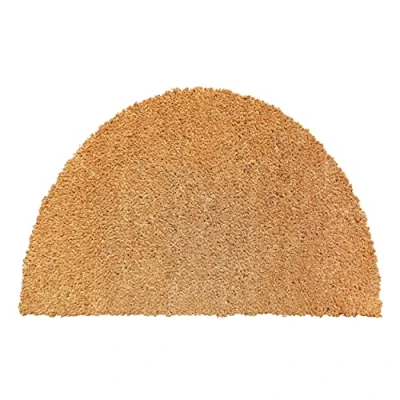 Afbeelding van Halfronde kokosmatten antibacteriële deurmatten voor overdekte buitenruimtes duurzame natuurlijke vezels 100% kokos 50x80 cm naturel