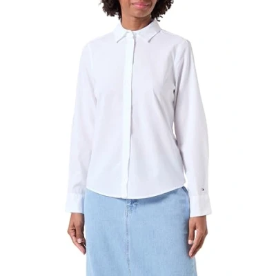 Afbeelding van Tommy Hilfiger Regular Overhemdblouse, Dames, Maat: 32, Optic white