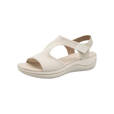 Afbeelding van Jana Coshy Adventure DIE Halluxfreundliche Sandale Sandalen met sleehak, Dames, Maat: 42, Beige Textiel/ synthetisch
