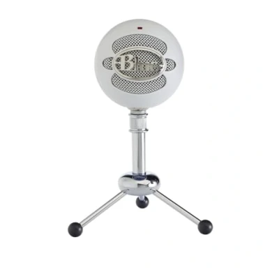 Afbeelding van Blue Snowball USB Microfoon voor Opname, Streaming, Podcasting, Gaming op PC en Mac, Condensatormicrofoon met Cardioïde Omnidirectionele Opnamepatronen, Stijlvol Retro Ontwerp Wit