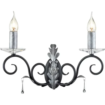 Afbeelding van Landelijke Wandlamp Steady Lighting Metaal Landelijk E14 L: 16cm Voor Binnen Woonkamer Eetkamer Zwart