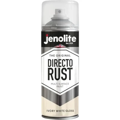 Afbeelding van JENOLITE Directorust Glansverf IVOORWIT Multi oppervlakte spuitverf Hout, metaal, kunststof, keramiek, verroeste oppervlakken 400 ml RAL 1013
