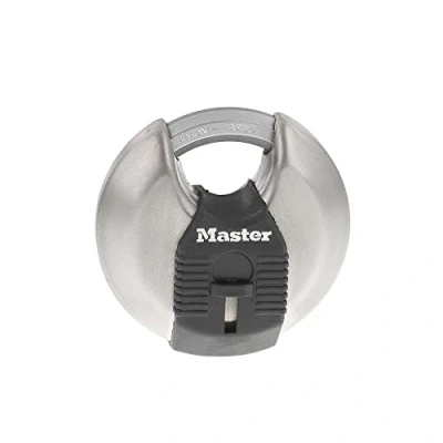 Afbeelding van Master Lock M40XKAD Magnum Heav Duty Discus hangslot met sleutel, roestvrij staal, zilverkleurig
