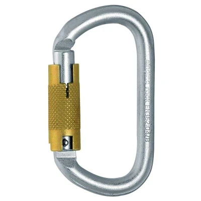 Afbeelding van Singing Rock Oval Steel stalen karabiner voor intensief gebruik triact lock