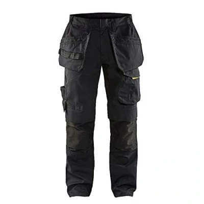 Afbeelding van Blaklader Service werkbroek met stretch en spijkerzakken 1496 1330 Zwart/High Vis Geel D84
