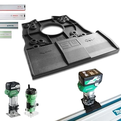 Afbeelding van Professionele geleiderailadapter voor Hikoki M1808DA / M6ST Makita/Bosch/Festool/Mafell geleiderail bovenfrees randfrees adapter