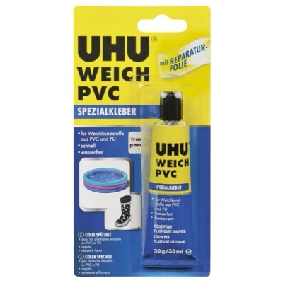 Afbeelding van UHU speciale lijm zacht pvc, voor het lijmen van transparant, tube 30 g