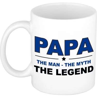 Afbeelding van Papa the legend cadeau mok / verjaardag beker 300 ml feest mokken