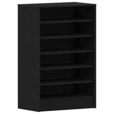 Afbeelding van Schoenenkast Zwart Eik 60x35x92 cm Gelaagd Hout