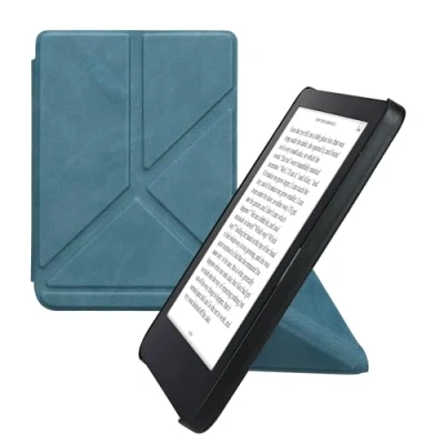 Afbeelding van kwmobile e reader hoesje compatibel Met Kobo Clara 2E hoes standaard Ereader cover van kunstleer In petrol