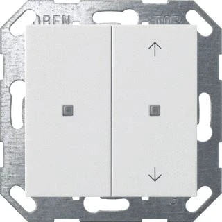 Afbeelding van Gira knx drukcontact wip 2 voudig onbedrukt pijlsymbolen zuiver wit glanzend 517503