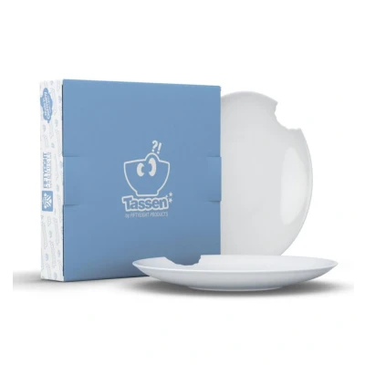 Afbeelding van Tassen set van 2 diepe borden met hap eruit 24 cm 75