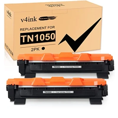 Afbeelding van v4ink 2 stuks zwart compatibel TN 1050 TN1050 tonercartridges vervangen voor Brother HL 1110, 1112, 1210W, 1212W, DCP 1510, 1512, 1610W, 1612W, MFC 1810, 1910W