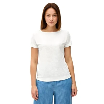 Afbeelding van Cecil Struktur Tshirt print, Dames, Maat: Small, Weiß