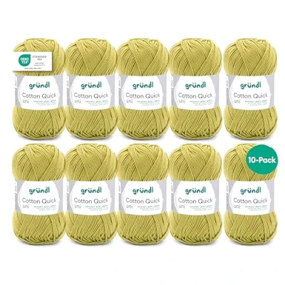 Afbeelding van Gründl Cotton Quick Uni Olijfgroen 5 bollen kleur: 140